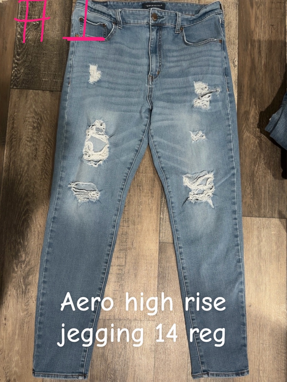 Aeropostale Light Blue Distressed High-Rise Jeggings